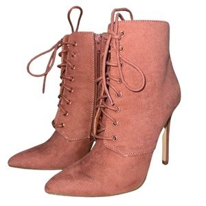 JustFab Merel Booties in Dusty Rose